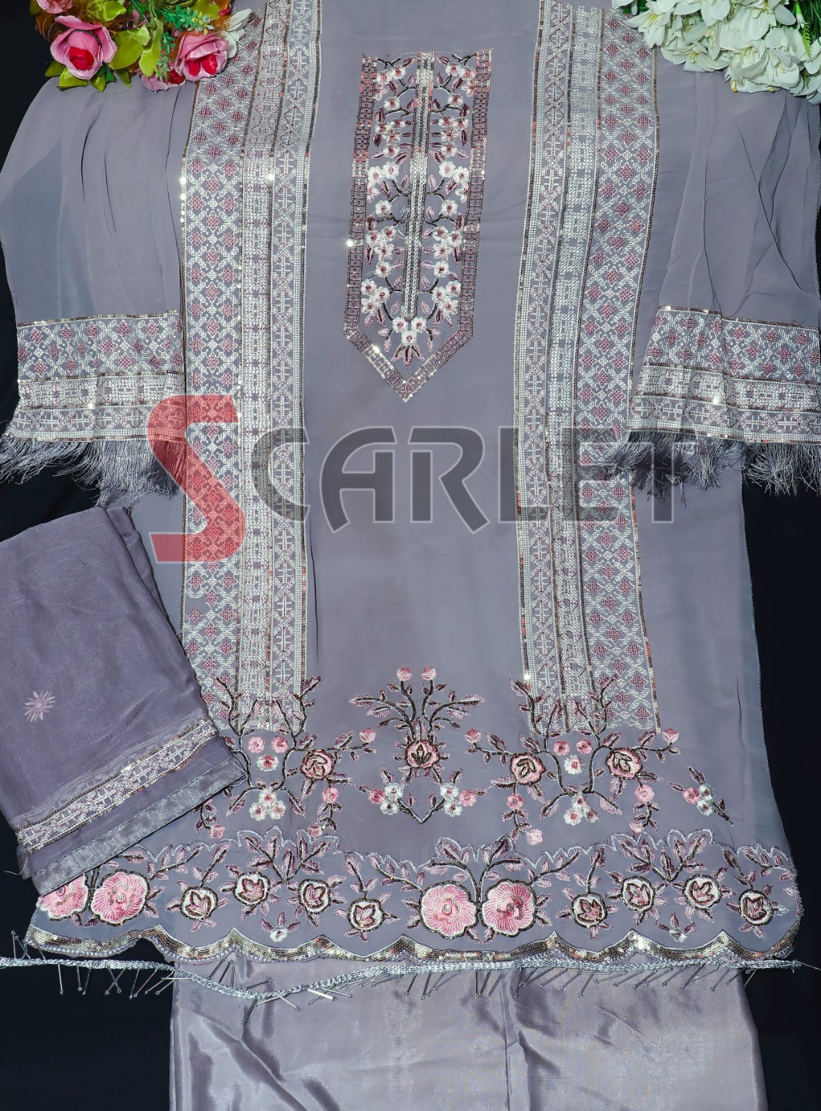 scarlet 1011 b georgget regal look salwar suit single