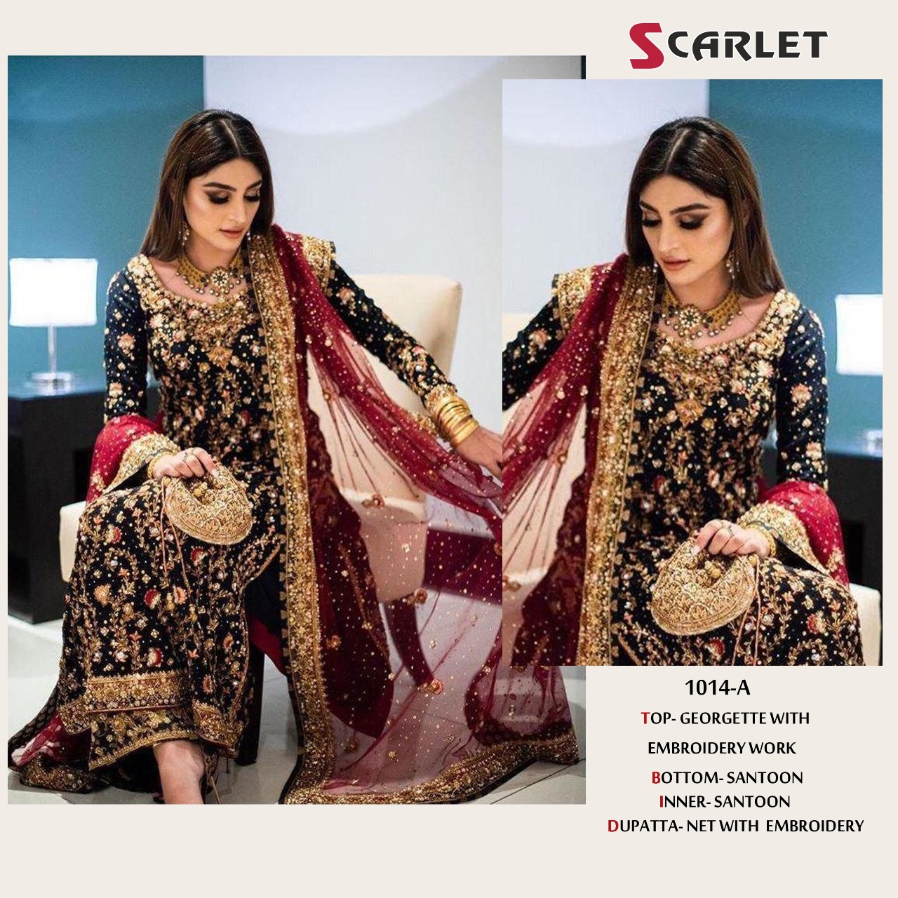 scarlet 1014 a georgget heavy look salwar suit single