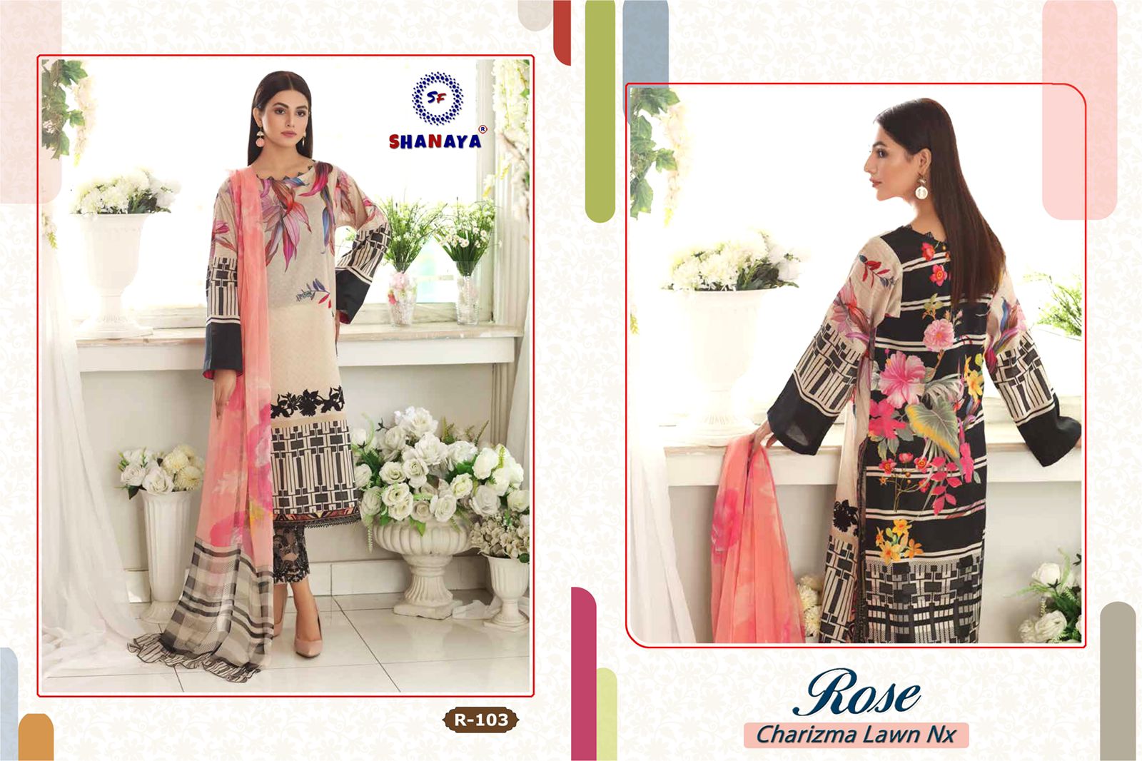 shanaya fashion rose charizma lawn nx lawn gorgeous look salwar suit catalog