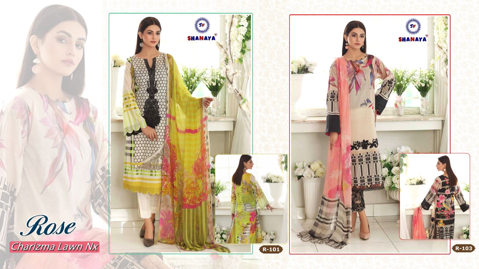 shanaya fashion rose charizma lawn nx lawn gorgeous look salwar suit catalog