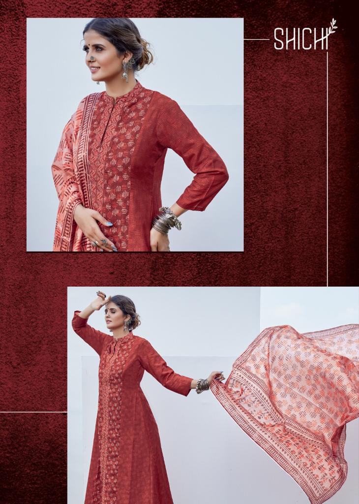 shichi kora muslin astonishing look kurti with pant and dupatta  catalog