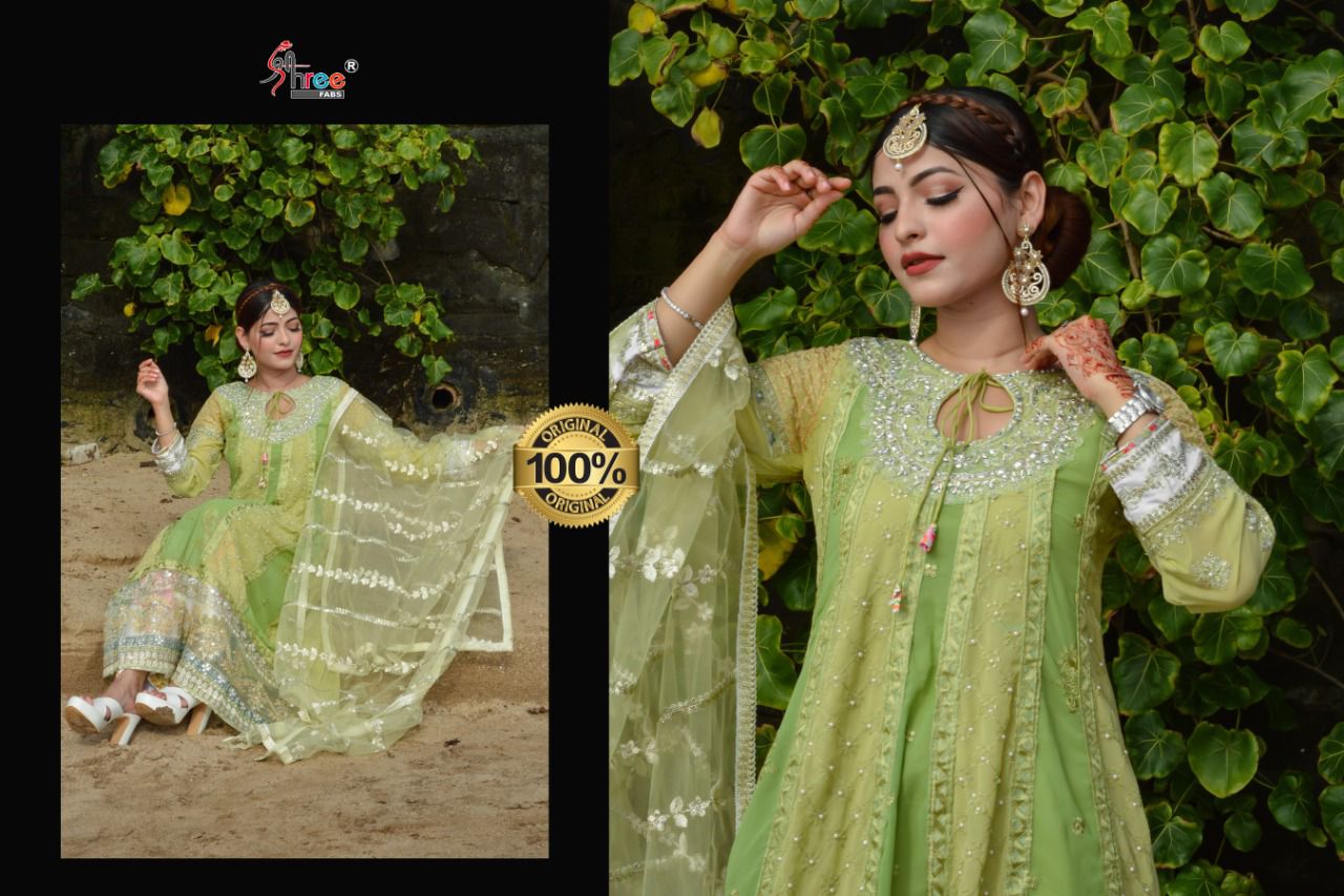 shree fab mariya b super hit d no s 344 georgatte salwar suit single