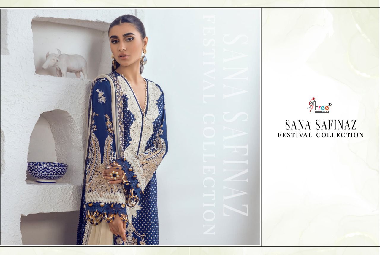 shree fab sana safinaz festival collection cotton authentic fabric salwar suit with cotton dupatta catalog