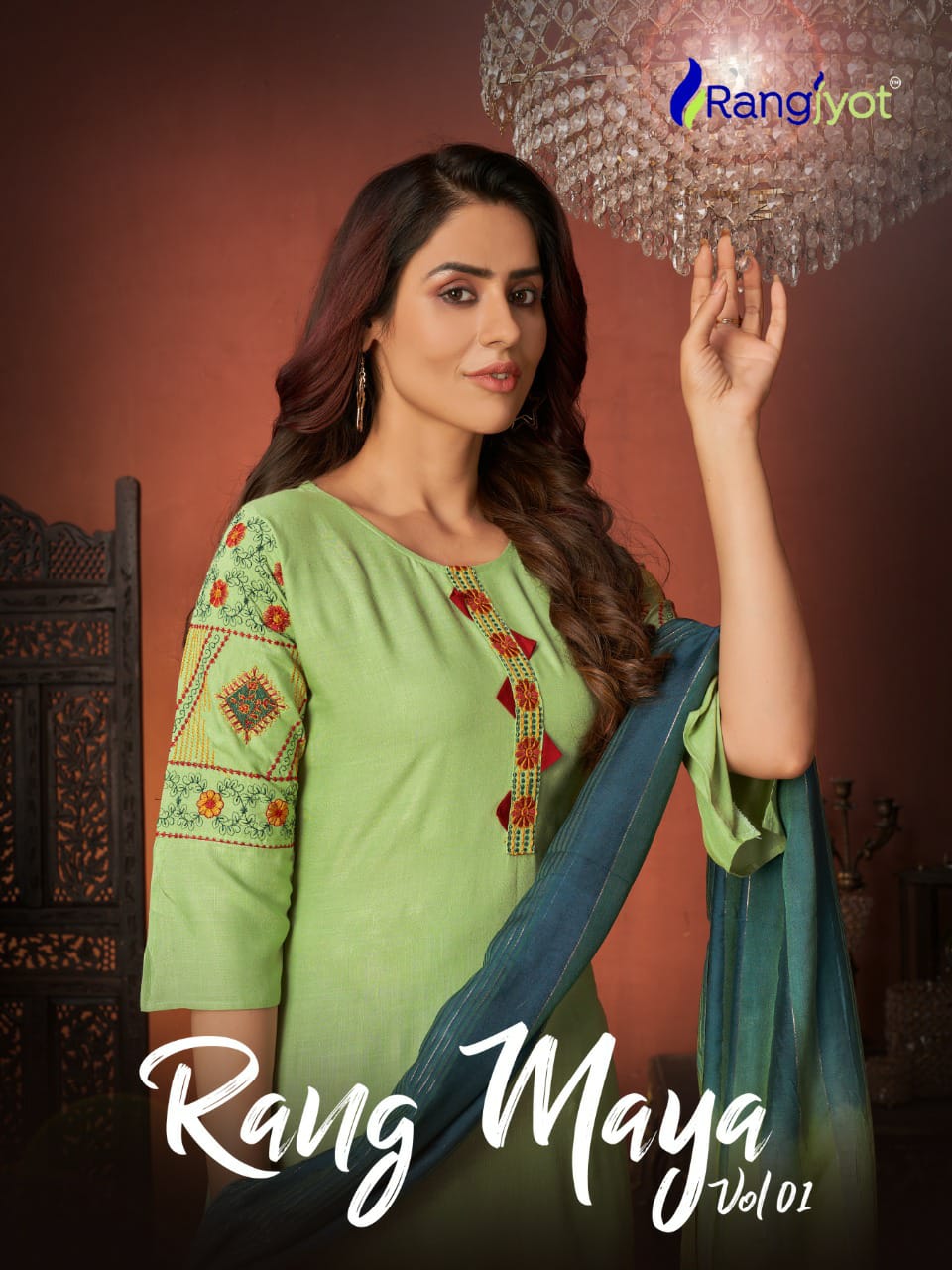 tc rangjyot rangmaya vol 1 rayon decent look top bottom with dupatta catalog