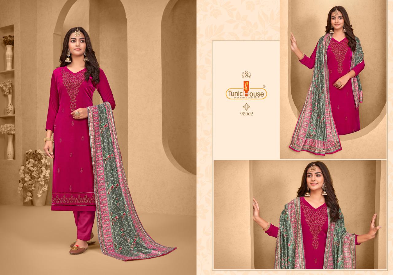 tunic house amber velvet graceful look salwar suit catalog