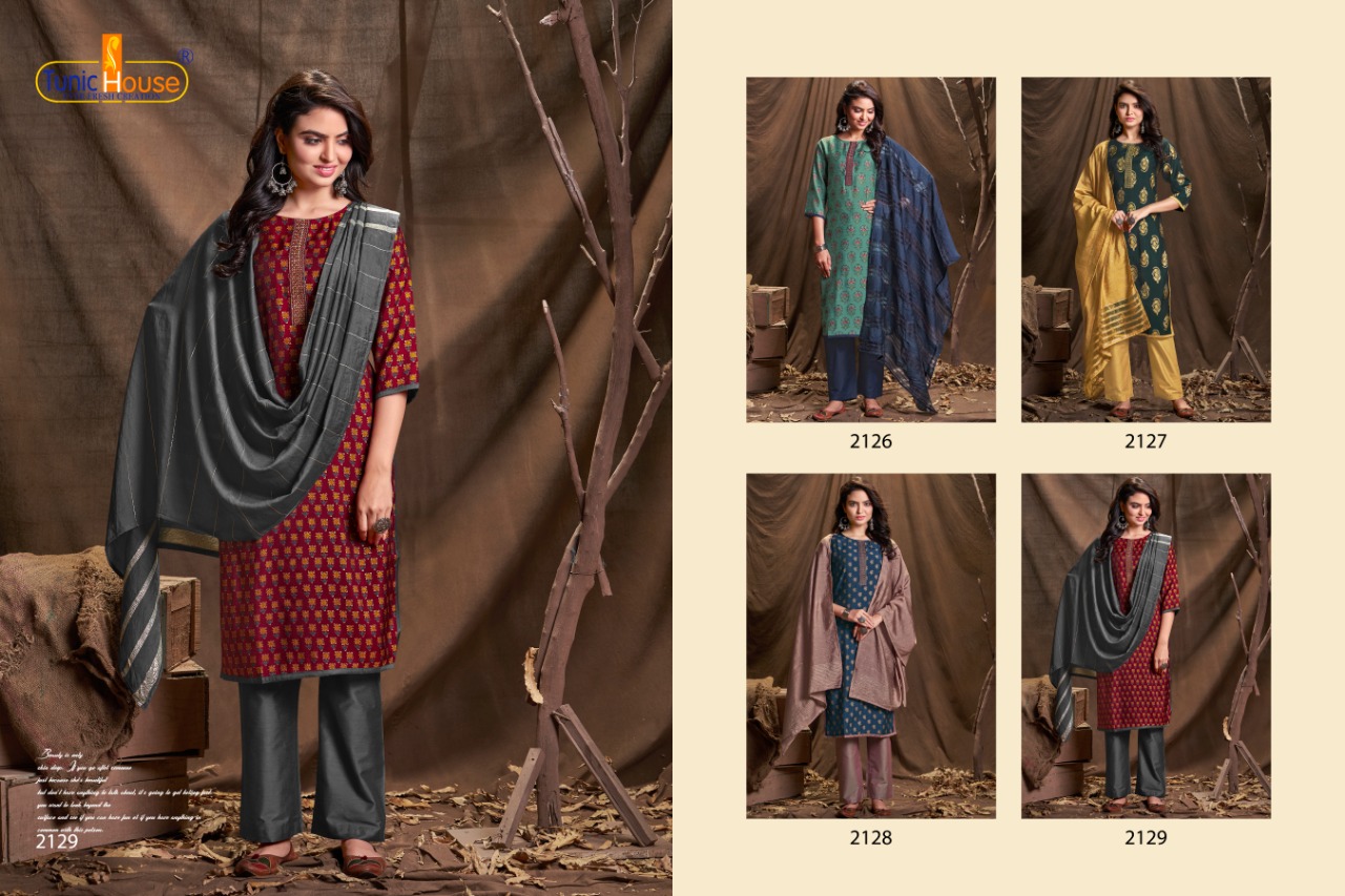 tunic house era dupatta vol 4 muslin silk exclusive fabric top bottom with dupatta catalog