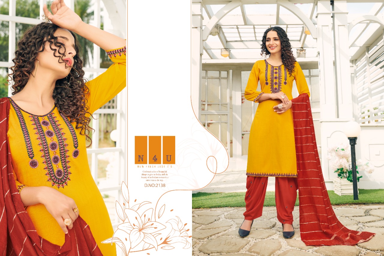 tunic house n4u patiyala viscouse graceful look top patiyala with dupatta catalog