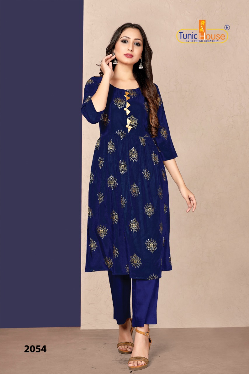 tunic house new pinch foil rayon affordable price kurti catalog