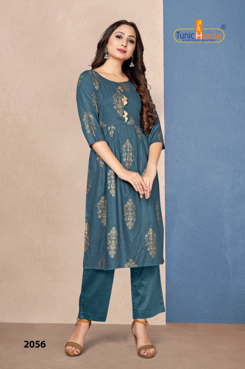 tunic house new pinch foil rayon affordable price kurti catalog