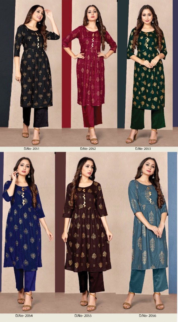 tunic house new pinch foil rayon affordable price kurti catalog