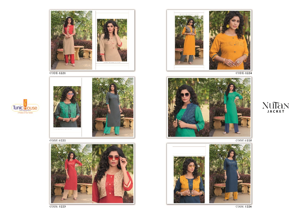 tunic house nutan cotton affordable price jacket kurti catalog