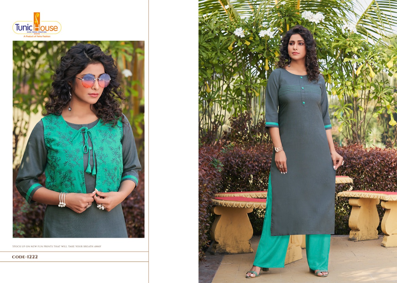 tunic house nutan cotton affordable price jacket kurti catalog