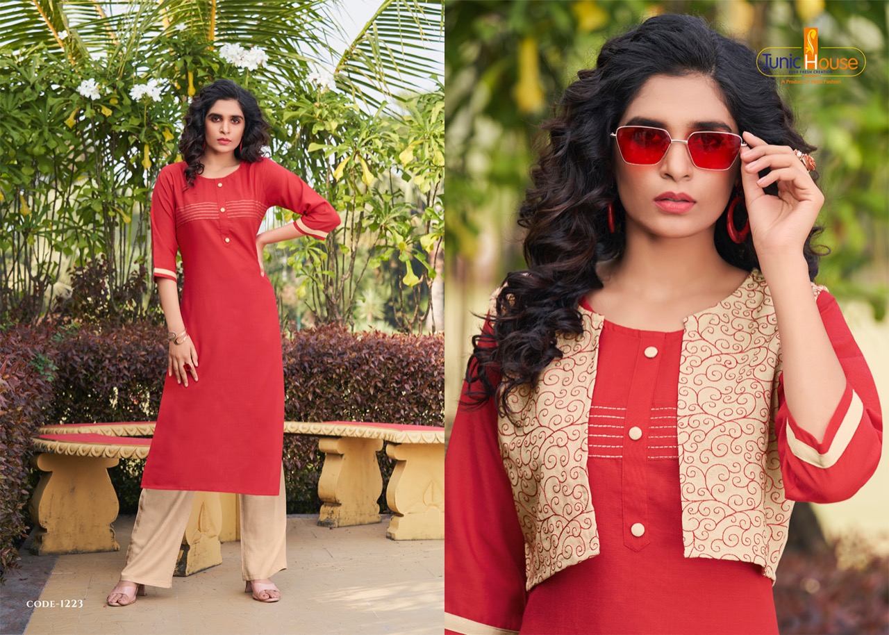 tunic house nutan cotton affordable price jacket kurti catalog