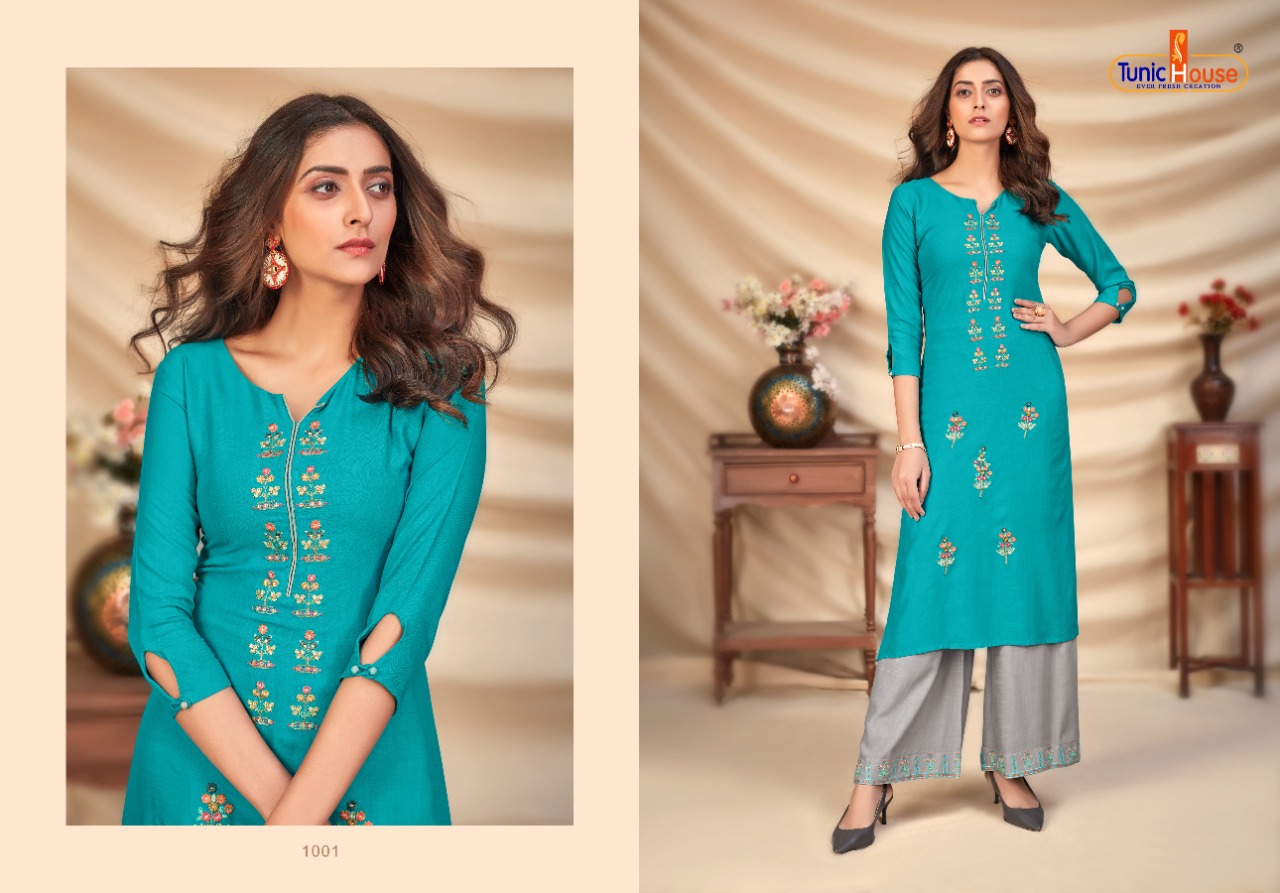 tunic house nyra vol 2 viscous classic trendy look kurti with plazzo catalog OLD