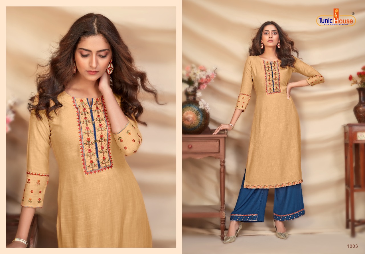 tunic house nyra vol 2 viscous classic trendy look kurti with plazzo catalog OLD