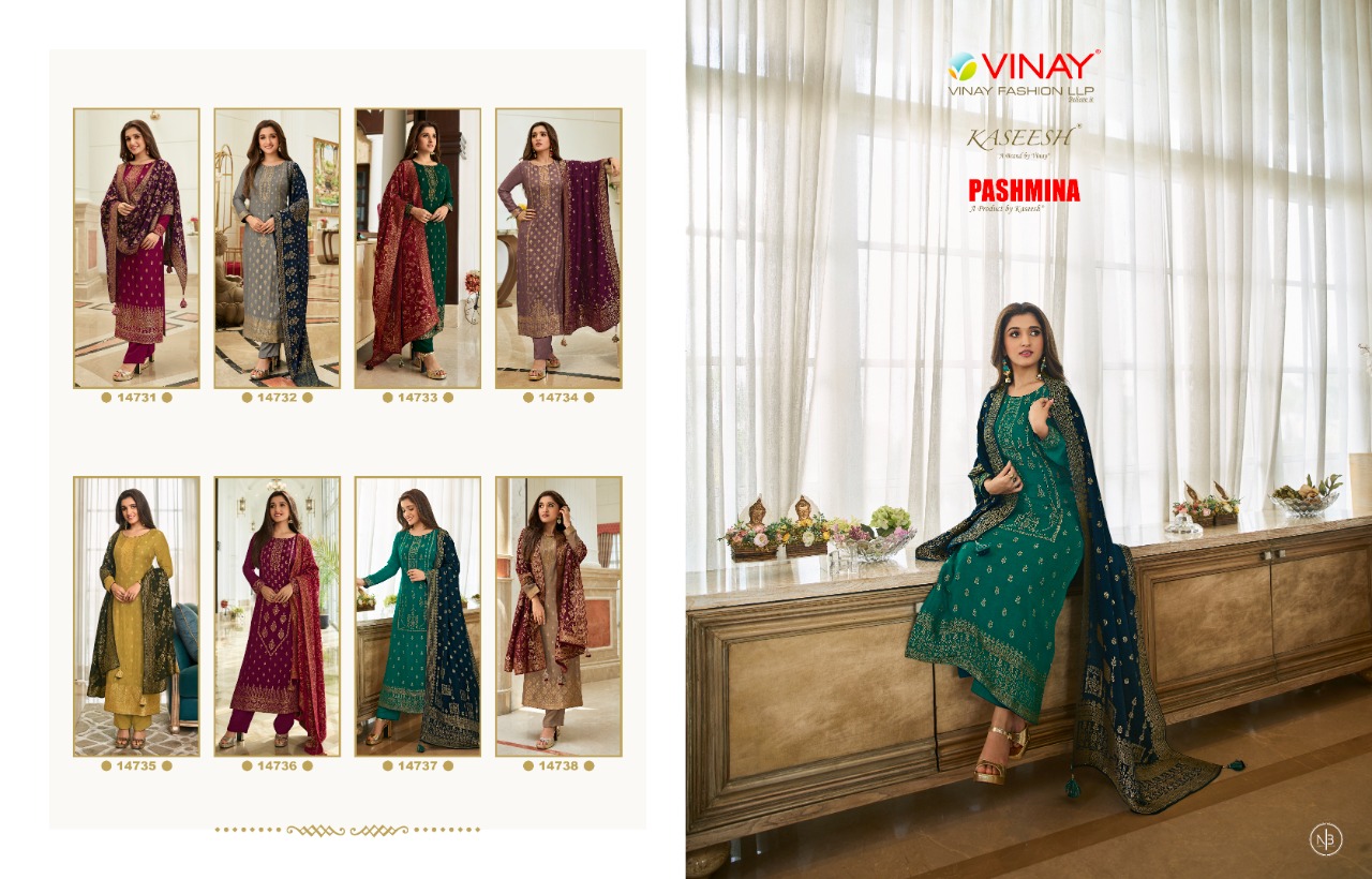 Vinay fashion kaseesh pashmina  viscose pashmina festive look salwar suit catalog