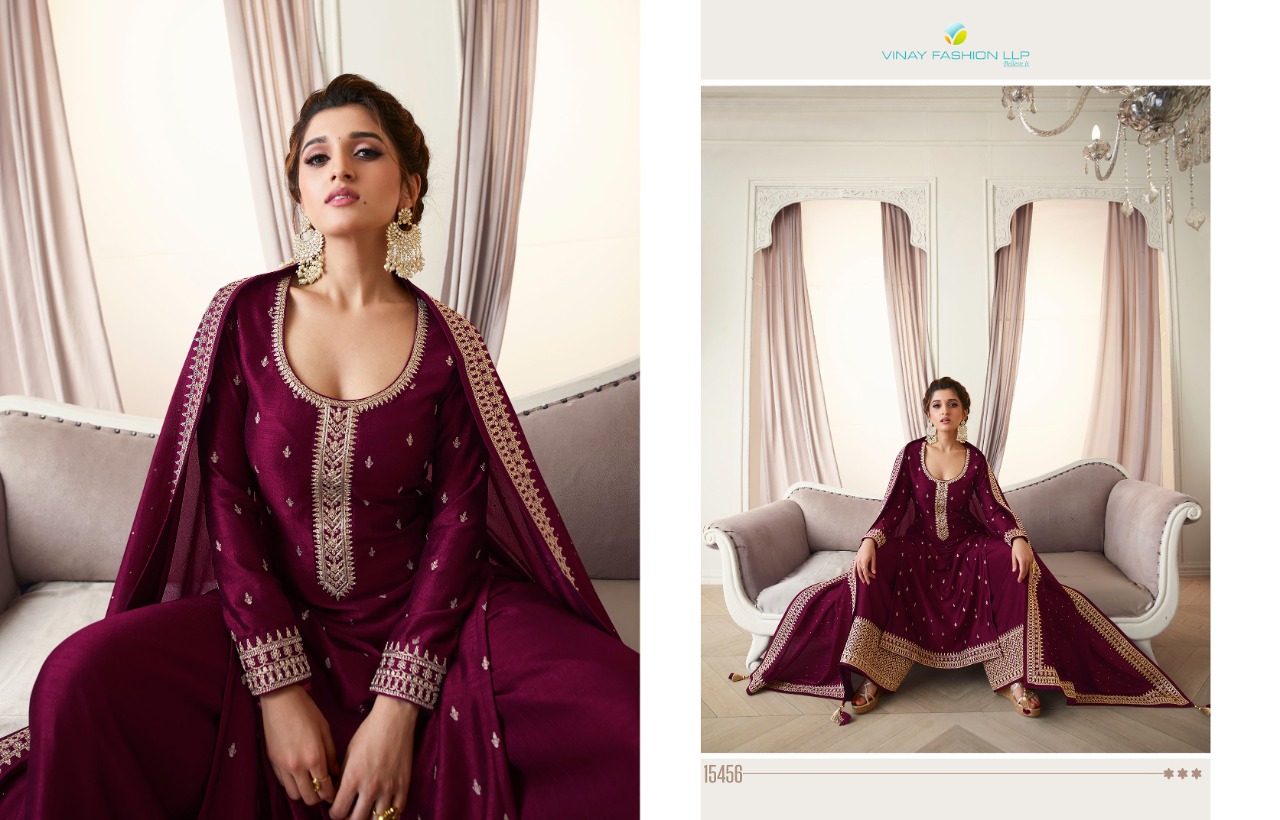 vinay fashion kaseesh shaheen silk gorgeous look salwar suit catalog