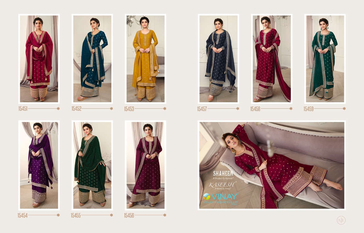 vinay fashion kaseesh shaheen silk gorgeous look salwar suit catalog