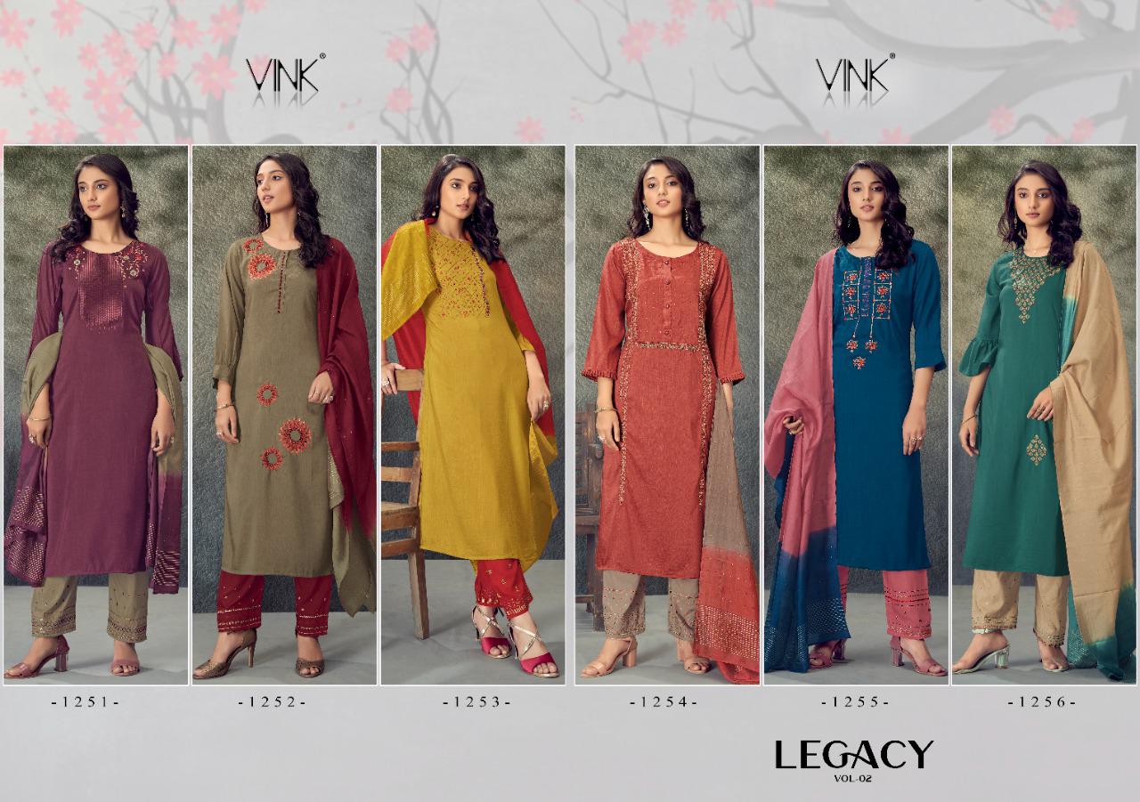 vink legacy viscose festive look top with palazzo and dupatta catalog