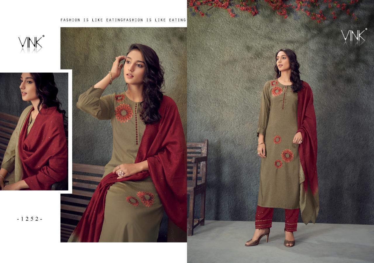 vink legacy viscose festive look top with palazzo and dupatta catalog