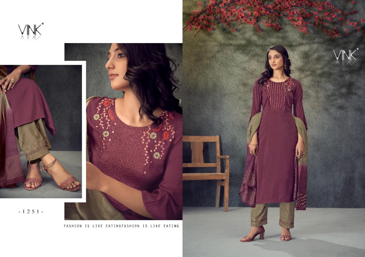 vink legacy viscose festive look top with palazzo and dupatta catalog