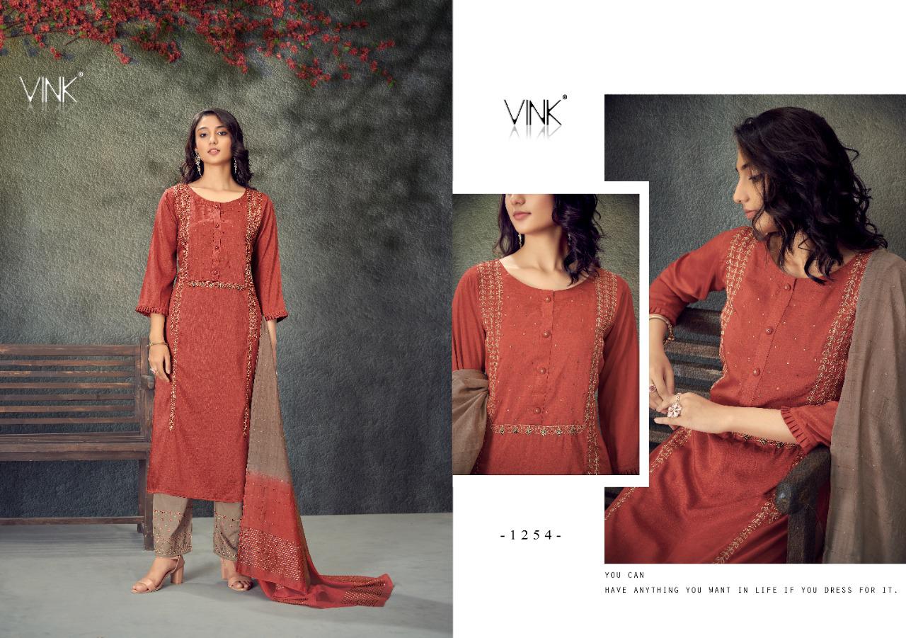 vink legacy viscose festive look top with palazzo and dupatta catalog