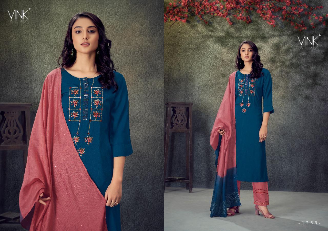 vink legacy viscose festive look top with palazzo and dupatta catalog