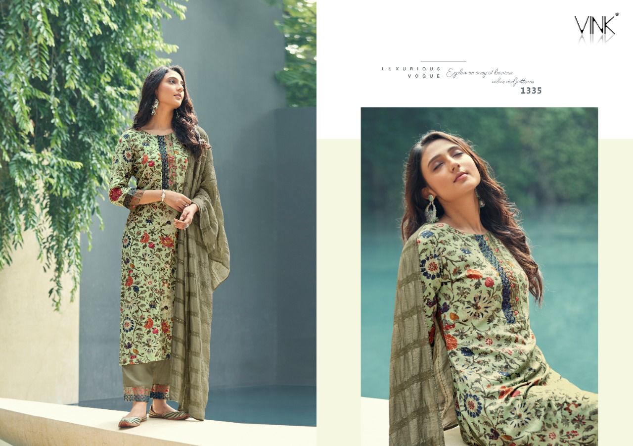 vink symphony muslin new and modern style kurti with bottom and dupatta catalog