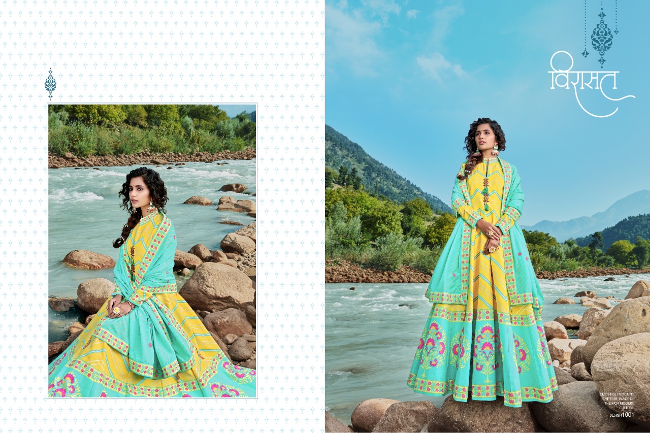 virasat heer 1001 to 1004 patola regal look lehngha choli catalog