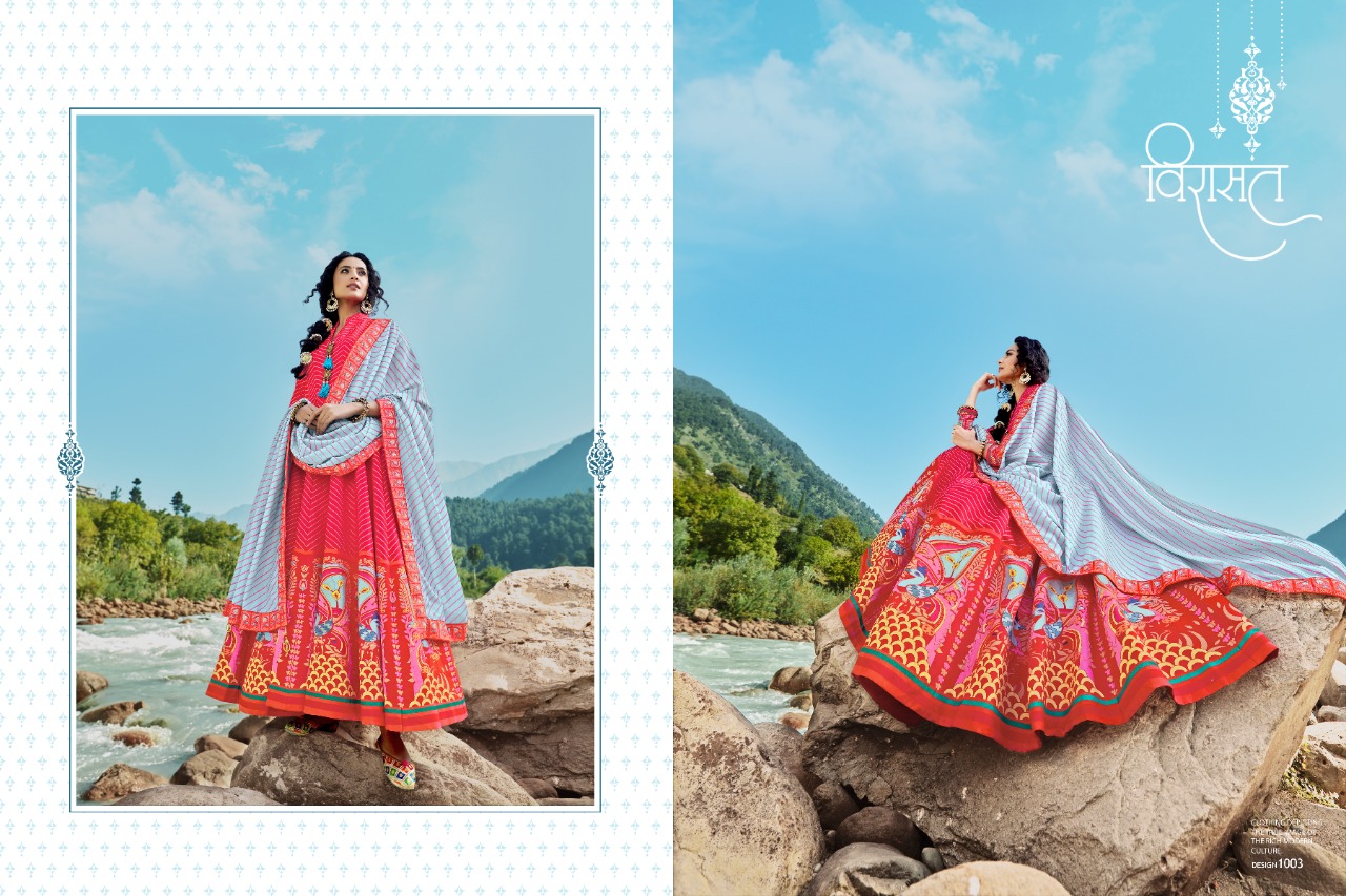 virasat heer 1001 to 1004 patola regal look lehngha choli catalog