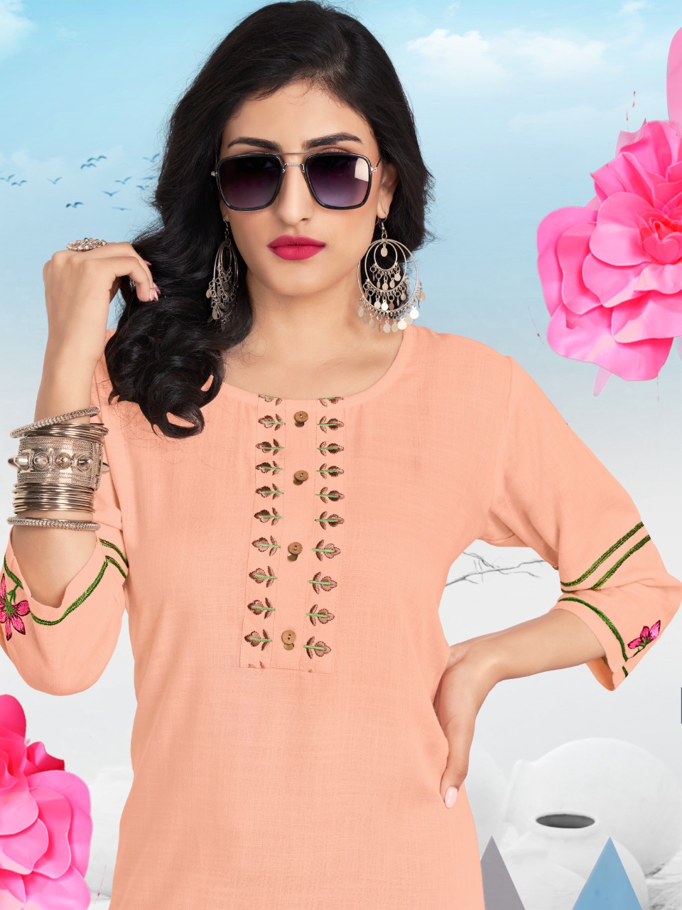 vitara fashion celesta rayon classic trendy look kurti catalog