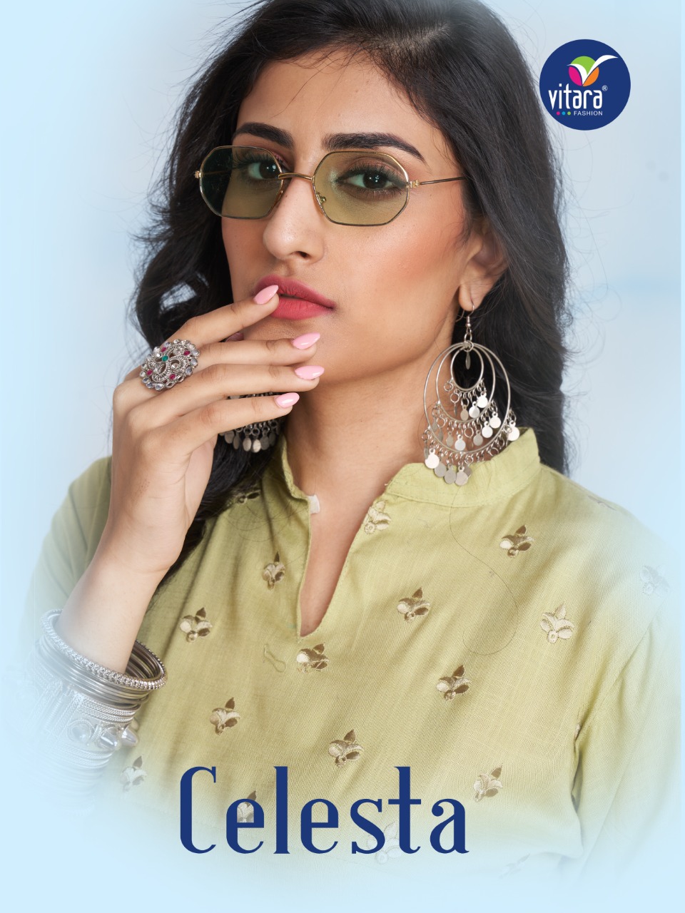 vitara fashion celesta rayon classic trendy look kurti catalog