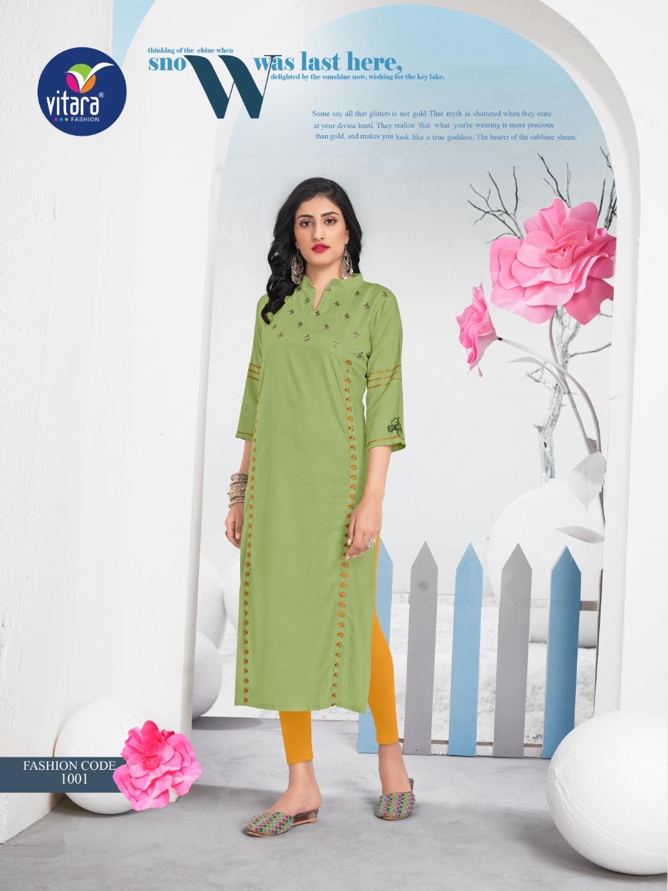 vitara fashion celesta rayon classic trendy look kurti catalog