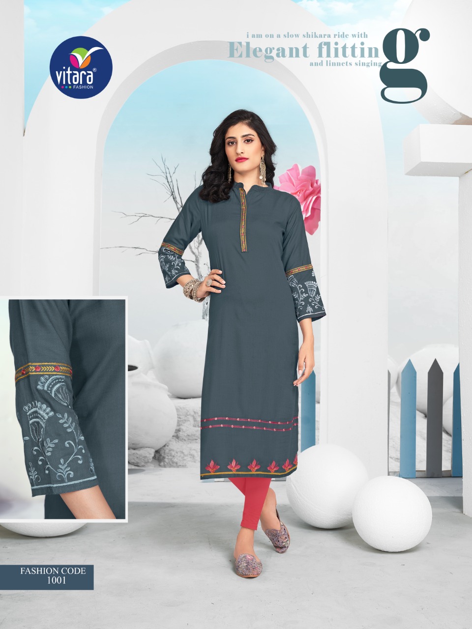 vitara fashion celesta rayon classic trendy look kurti catalog