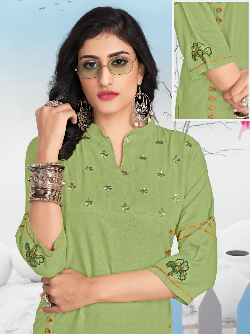 vitara fashion celesta rayon classic trendy look kurti catalog