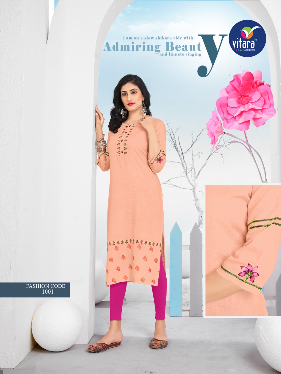 vitara fashion celesta rayon classic trendy look kurti catalog