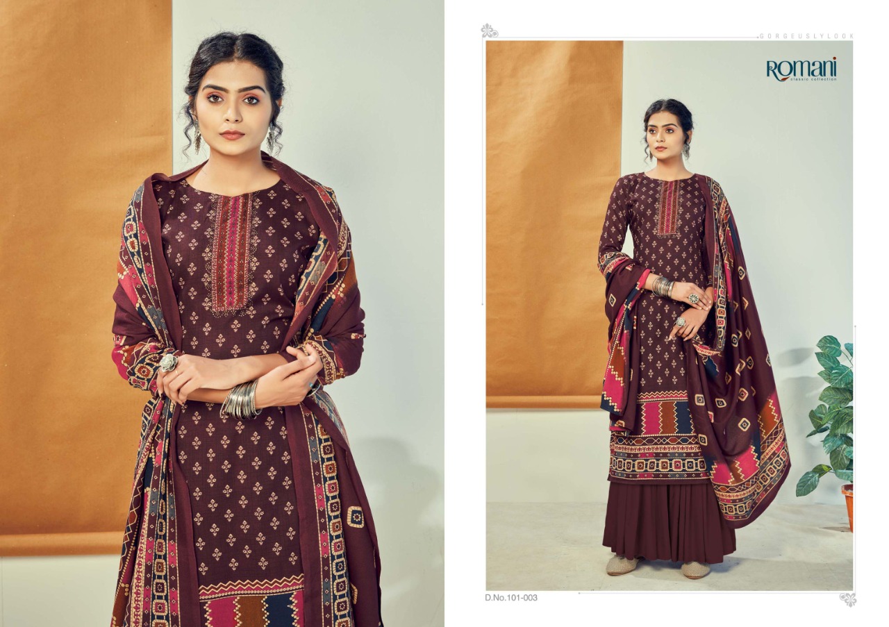 zulfat designer romani aarohi  spun  elegant look salwar suit catalog