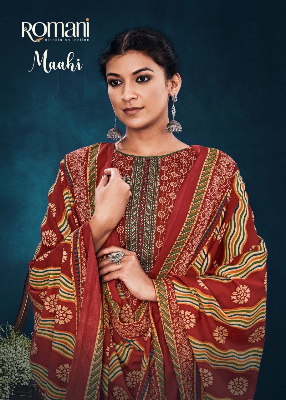 zulfat designer romani maahi spun elegant look salwar suit catalog