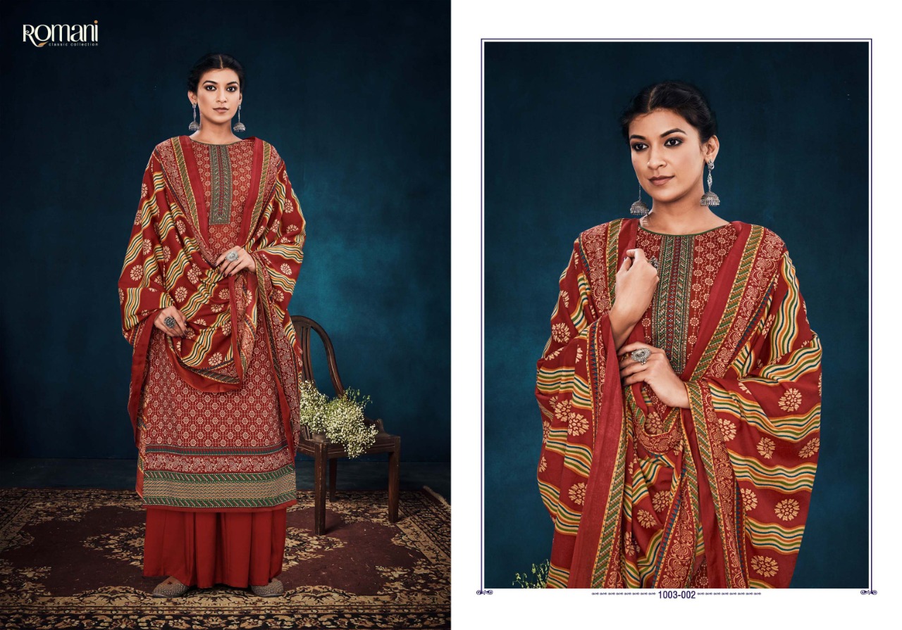 zulfat designer romani maahi spun elegant look salwar suit catalog