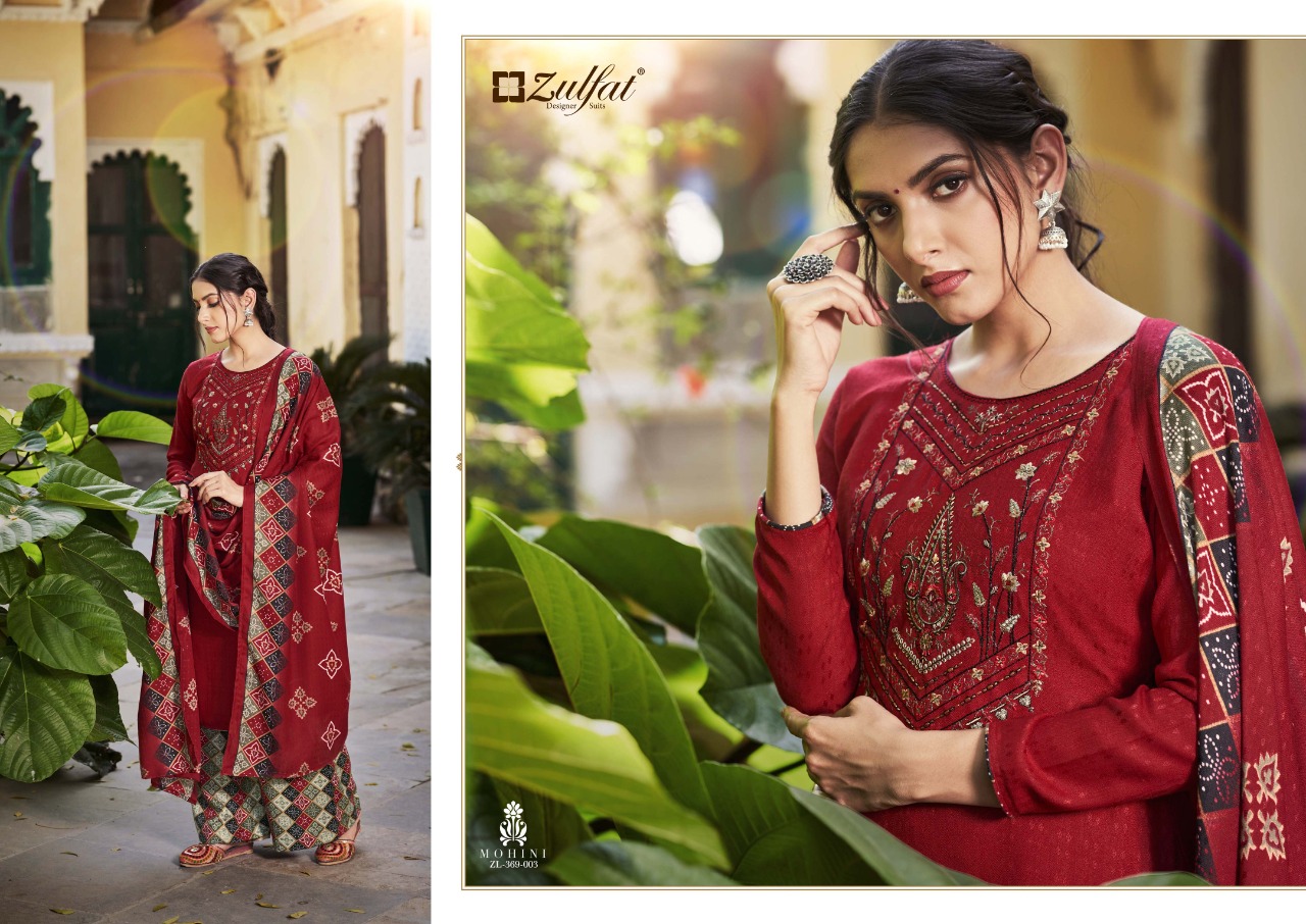 zulfat designer suit mohini pure pashmina exclusive print salwar suit catalog