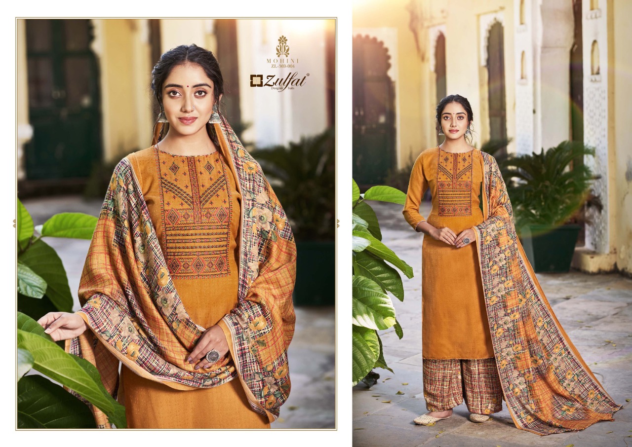 zulfat designer suit mohini pure pashmina exclusive print salwar suit catalog