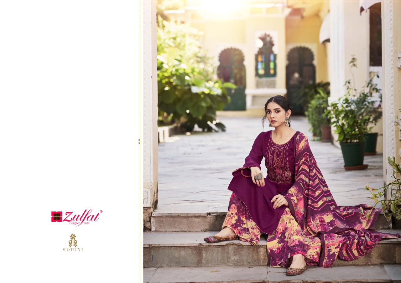 zulfat designer suit mohini pure pashmina exclusive print salwar suit catalog