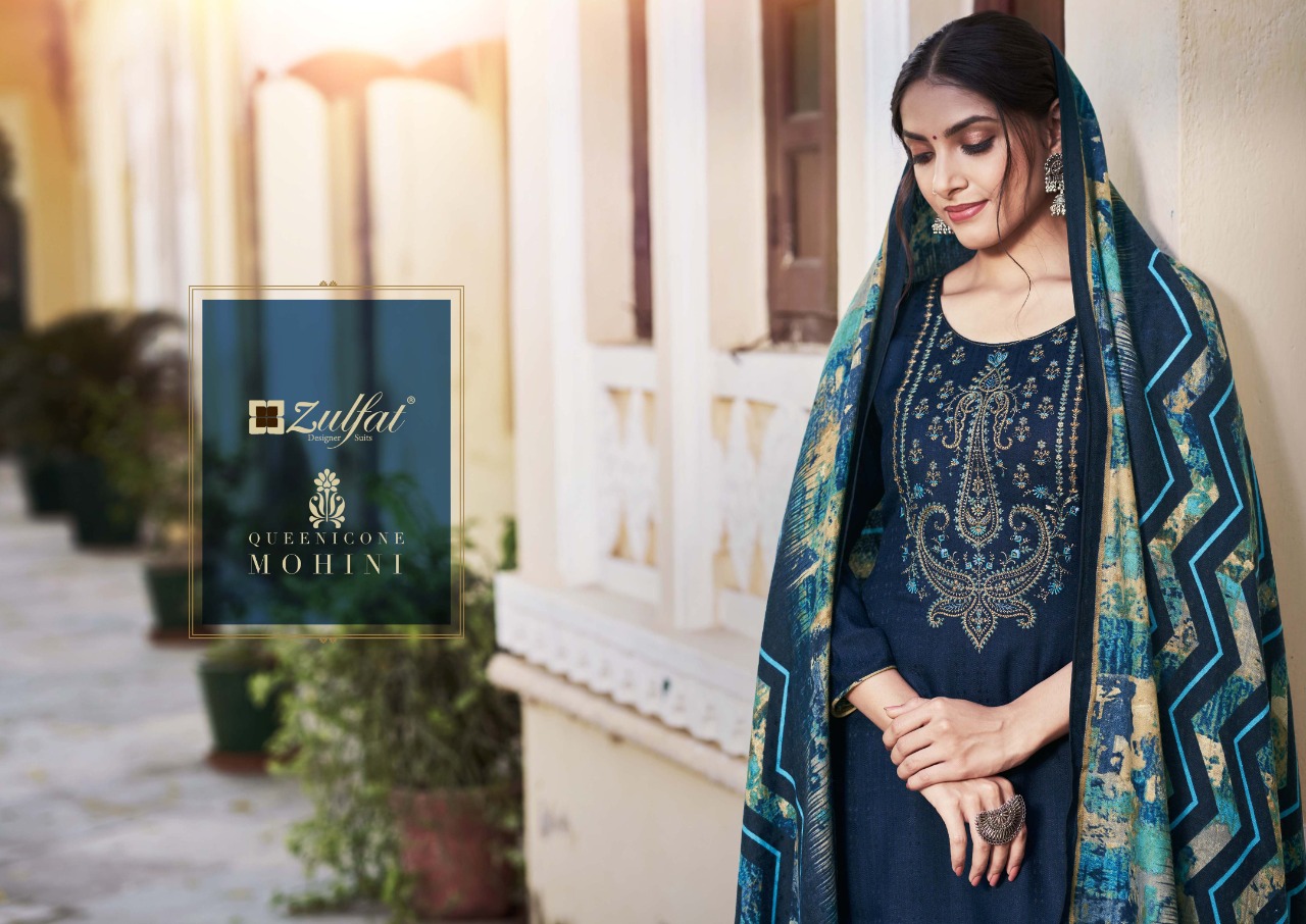 zulfat designer suit mohini pure pashmina exclusive print salwar suit catalog