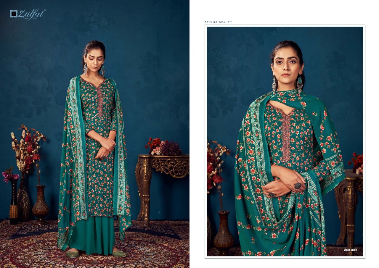 zulfat designer suit siyahi pure pashmina elegant look salwar suit catalog