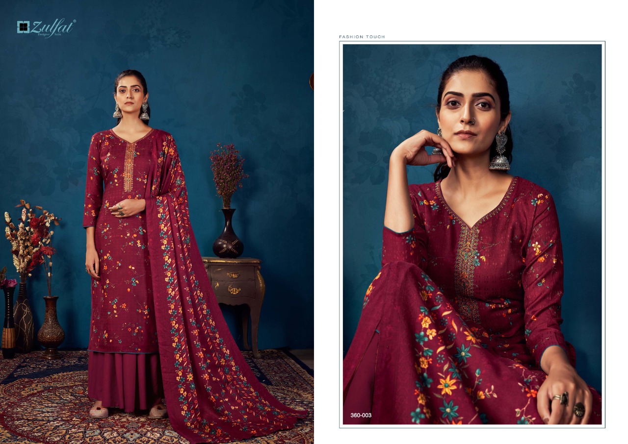 zulfat designer suit siyahi pure pashmina elegant look salwar suit catalog