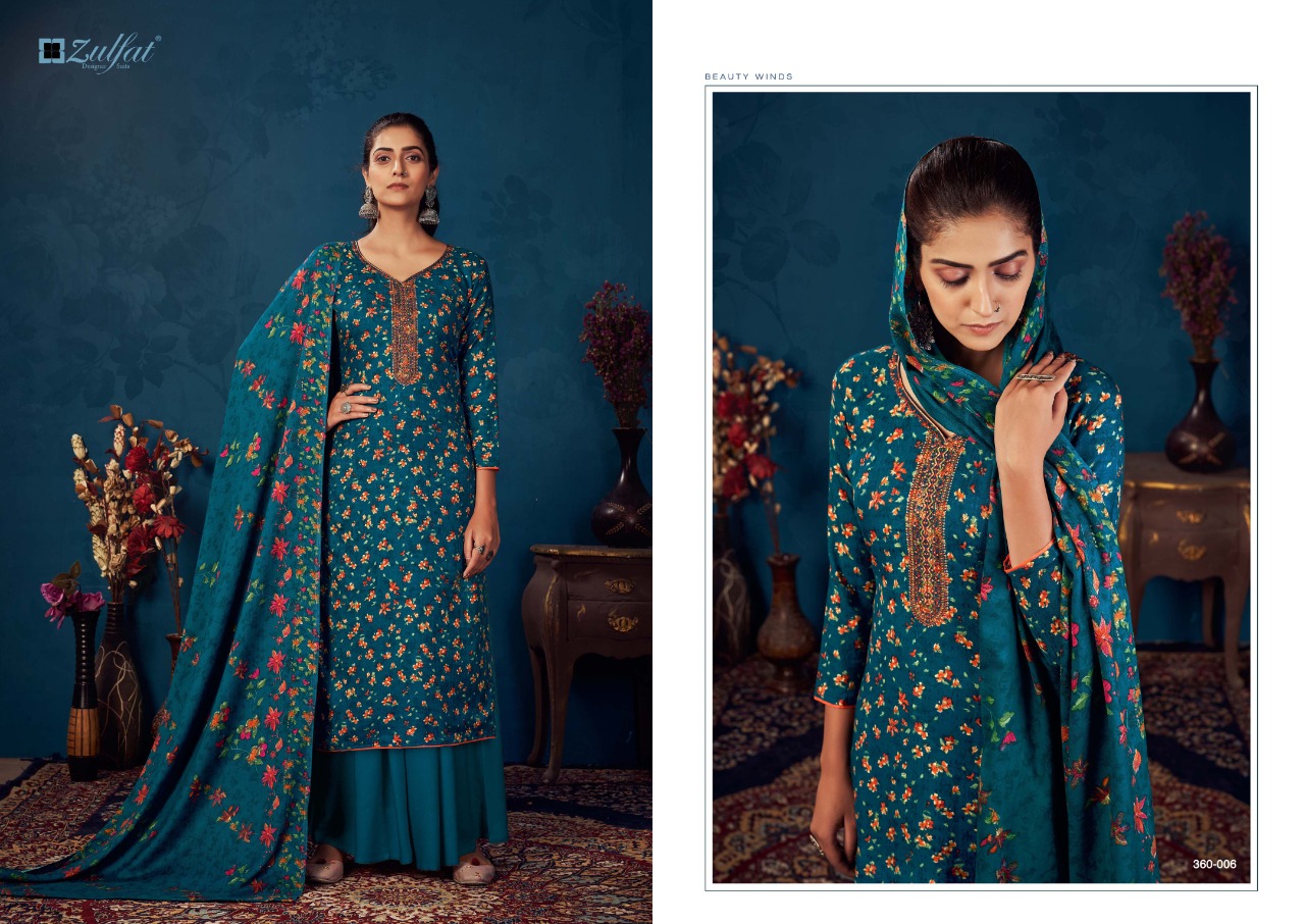 zulfat designer suit siyahi pure pashmina elegant look salwar suit catalog