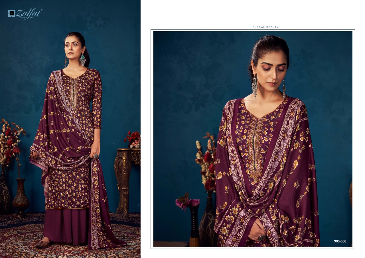 zulfat designer suit siyahi pure pashmina elegant look salwar suit catalog