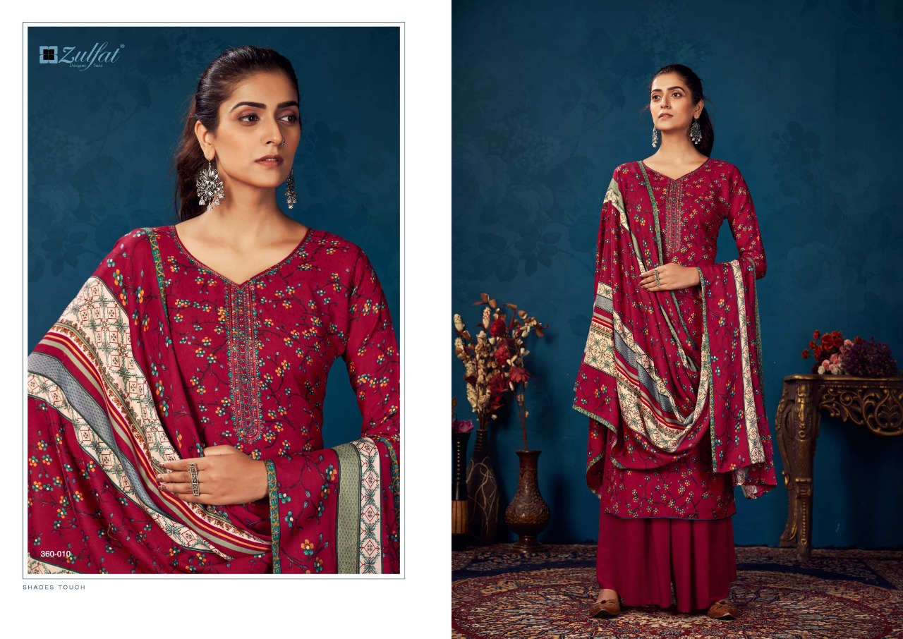 zulfat designer suit siyahi pure pashmina elegant look salwar suit catalog