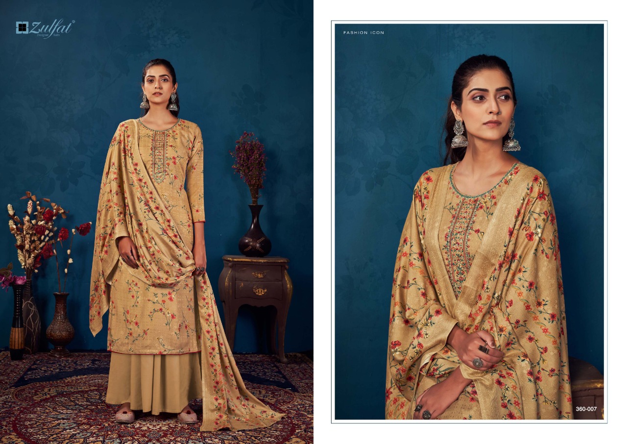 zulfat designer suit siyahi pure pashmina elegant look salwar suit catalog