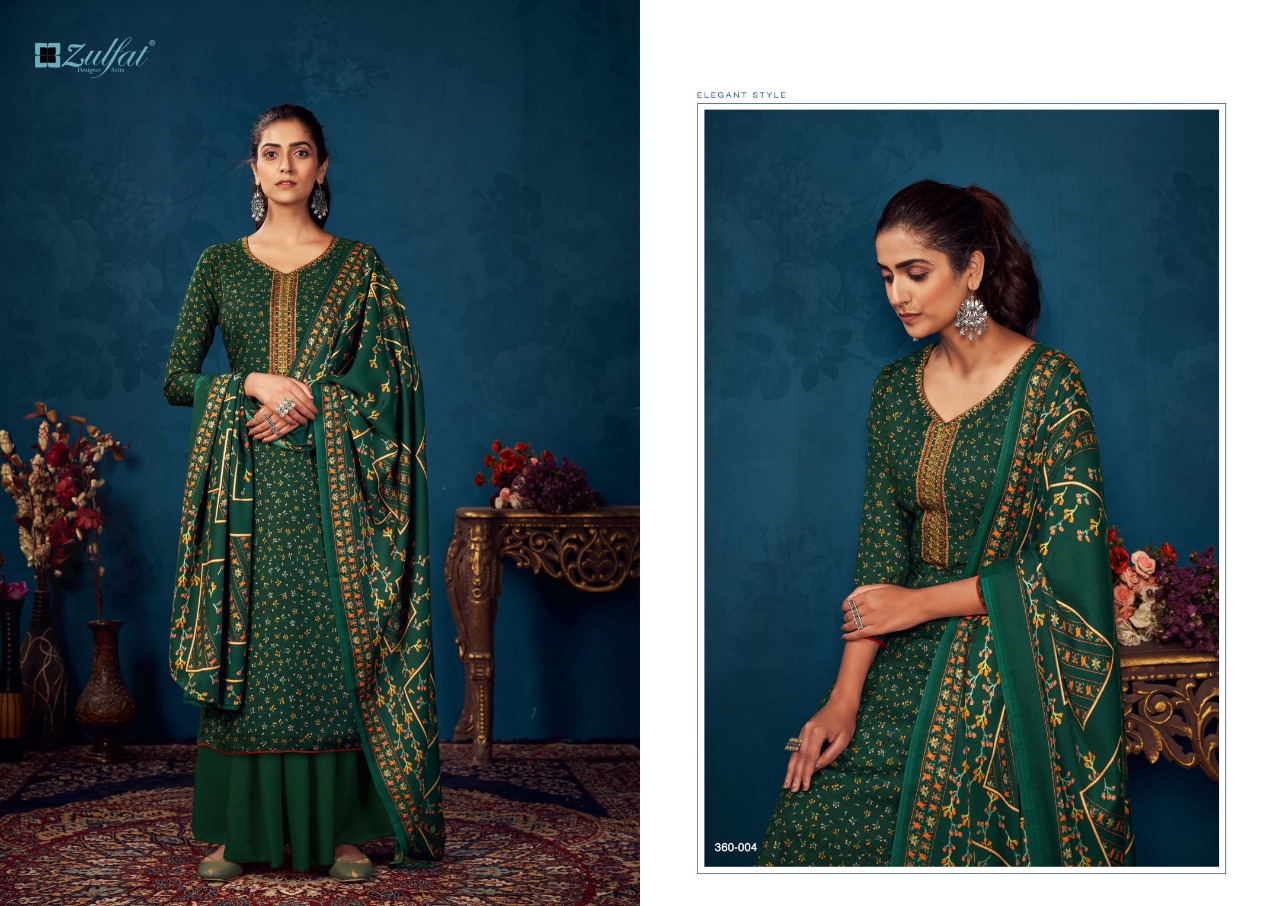 zulfat designer suit siyahi pure pashmina elegant look salwar suit catalog